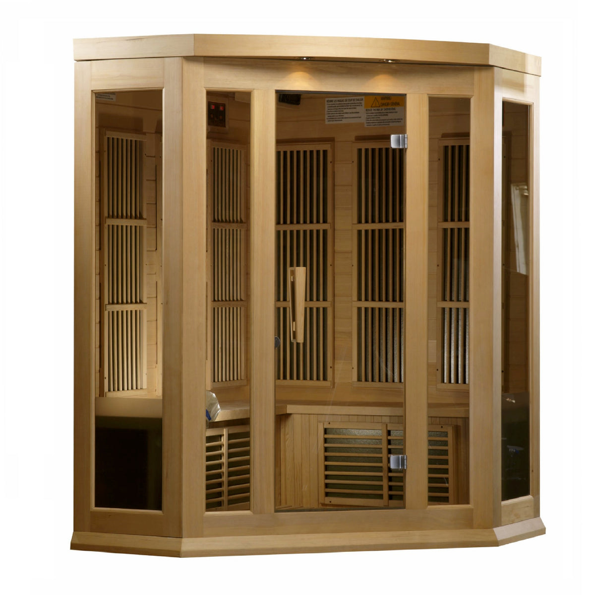 Maxxus 3-Person Corner FAR Infrared Sauna | Canadian Hemlock Wood